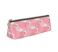 Bkdogkt Verano Flamingo Palm Hojas Impresión Simple Lápiz Caja Triángulo Bolsa para Plumas Maquillaje Arte Suministros Diarios, Blanco, Talla Única, Blanco 1, One size