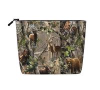 Bkdogkt Wildlife Hunting Deer Bear Elk Print - Bolsa de trabajo de una sola capa, organizador de cosméticos de viaje, gran capacidad, Negro -, Talla única