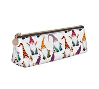 Bkdogkt Xmas divertido gnomos imprimir lápiz simple bolsa de triángulo para bolígrafos suministros de arte de maquillaje esenciales diarios, blanco, talla única, Blanco 1, One size