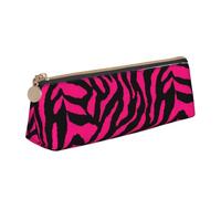 Bkdogkt Zebra Tiger Leopard Pink Print Simple Estuche Triángulo Bolsa para Plumas Maquillaje Arte Suministros Diarios Essentials, Blanco, Talla única, Blanco 1, One size