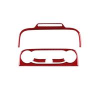 BKDONMAA Adhesivo for el Marco del Control Central del Aire Acondicionado, Compatible con Focus/Focus ST 2019-2025. Fibra de Carbono Suave auténtica. Volante a la Izquierda.(For LHD Red)