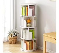 BKEKM Estantería para Libros de 3/4 Niveles, estantería de pie para Libros, estantería de Madera giratoria de 360° para el hogar y la Oficina