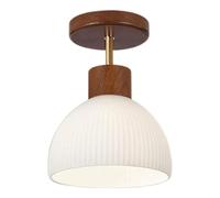 BKEKM Lámpara de Techo empotrada Moderna de Mediados de Siglo, con Pantalla de Cristal de Leche, lámpara de Techo for Pasillo pequeño Cerca de la lámpara de Techo E27(Walnut)