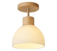 BKEKM Lámpara de Techo empotrada Moderna de Mediados de Siglo, con Pantalla de Cristal de Leche, lámpara de Techo for Pasillo pequeño Cerca de la lámpara de Techo E27(Legno)
