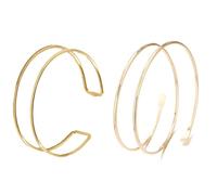 Bkemkri 2 PCS Brazalete de Aleación en Espiral para la Parte Superior del Brazo, Pulsera Dorada Ajustable Punk Minimalista, Joyería para Mujeres