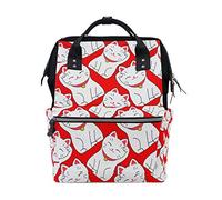 BKEOY Mochila Bolsa de Pañales Japón Lucky Cat Bolsa de Pañales Multifunción Viaje Daypack para Mamá Mamá Papá Unisex