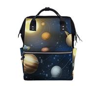 BKEOY Mochila Bolsa de Pañales Universo Sistema Solar Planeta Bolsa de Pañales Multifunción Viaje Daypack para Mamá Mamá Papá Unisex