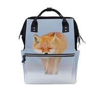 BKEOY Mochila Pañales Bolsa de Invierno Animal Fox Bolsa Multifunción Viaje Daypack para Mamá Mamá Papá Unisex