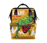 BKEOY - Mochila para pañales, diseño de dinosaurios de rock y guitarra, multifunción, para mamá, papá, unisex