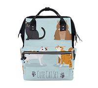 BKEOY - Mochila para pañales, diseño de gato, multifunción, para mamá, papá, unisex