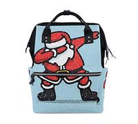 BKEOY - Mochila para pañales, diseño de Papá Noel, multifunción, para mamá, papá, unisex