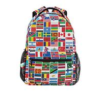 BKEOY Mochilas de la bandera nacional del mundo impresión escuela libro bolsa de viaje senderismo camping mochila