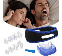 BKEPDY 10 Piezas Kit Antirronquidos Completo Banda Ajustable Mentonera Ergonómica Protector Bucal Dilatadores Nasales Solución Efectiva Dormir Tranquilo