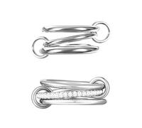 BKEPDY 2 Piezas Anillos Mujer Circonita Apilables Anillo Nudillos Elegante Vintage Joyería Regalo para Bodas San Valentin(Plata, 10)