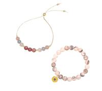 BKEPDY 2 Piezas Pulsera Mujer Cristal Espiritual Ajustable Apilables Pulsera Espiritual con Tarjeta de Felicitación Regalos para Amigos Hija Hermana