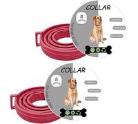BKEPDY 2 Unidades Collar Antiparasitario Perros Gatos Repelente Pulgas Garrapatas Protección 8 Meses Ajustable Resistente Agua Natural