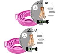 BKEPDY 2 Unidades Collar Antiparasitario Perros Gatos Repelente Pulgas Garrapatas Protección 8 Meses Ajustable Resistente Agua Natural