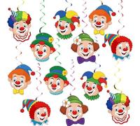 BKEPDY 24 Piezas Decoración Colgante de Espirales Adornos para Techo Tema Circo y Payaso Colores Vivos para Carnaval y Fiestas Infantiles