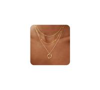 BKEPDY 3 Pcs Collar para Mujer Unidades Cadena de Capas Serpiente Apilable Bohemios Collares Oro Plateado para Mujer NiñA（Oro）