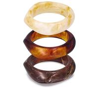 BKEPDY 3 Piezas Pulseras en Resina Mujer Brazaletes Irregular Geométricos Pulsera Colorida Minimalistas Apilable Accesorio para Ocasiones Especiales y Uso Diario (Set B)