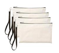 BKEPDY 4 Piezas Bolsas de Lona DIY con Cremallera Estuche Multiuso para Maquillaje Cosméticos Pintura Manualidades Escuela y Viajes