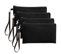 BKEPDY 4 Piezas Bolsas de Lona DIY con Cremallera Estuche Multiuso para Maquillaje Cosméticos Pintura Manualidades Escuela y Viajes