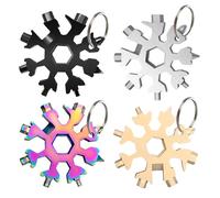 BKEPDY 4 Piezas Copos De Nieve Multi Herramienta Como Llavero Herramienta Con Funciones Mini Multiherramienta Regalo Artesano Para Herramientas