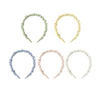 BKEPDY 5 Piezas Diadema Mujer Elásticas Diademas Suaves Antideslizantes Vintage Bohemias Accesorios Coloridos para Yoga Fiestas Cita Deportes