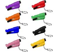 BKEPDY 8 Unidades 3 en 1 y Rompeventanas Original Cortador de cinturón de Seguridad Martillo de Seguridad Compacto con Silbato