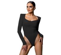 BKEPDY Body Mujer Elegante de Manga Larga con Escote Redondo Lencería Sexy para Mujer Erótico Ropa Interior Mujer Ideal para Ocasiones Especiales