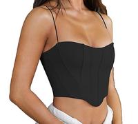 BKEPDY Camiseta Tirantes Mujer Diseño Corset Tank Top Mujer Blusa sin Mangas Chaleco Elegante Camisa Verano Camisola Estructurada Ropa Casual