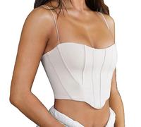 BKEPDY Camiseta Tirantes Mujer Diseño Corset Tank Top Mujer Blusa sin Mangas Chaleco Elegante Camisa Verano Camisola Estructurada Ropa Casual