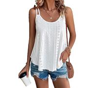 BKEPDY Camiseta Mujer sin Mangas con Cuello en U Chalecos Relajado Blusas Mujer Verano Camisetas Confort Chalecos Casual Camisole Camiseta Tirantes Colores Cólidos Top(Bianco XL)
