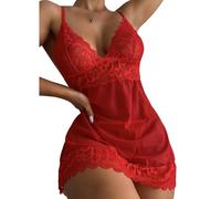 BKEPDY Camisón de Encaje con Tirantes Finos Pijama para Mujer Ropa de Dormir Elegante Camisones Sexy Hot Conjunto de Noche con Detalle de Encaje Vestido de Noche Suave