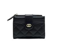 BKEPDY Cartera Acolchada Compacta Mujer Cierre Cremallera Monedero Tarjetero Elegante Organizador Bolsillo Múltiple Doble Anillo Decorativo