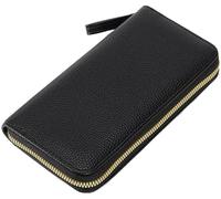 BKEPDY Cartera Rectangular Grande Mujer Cremallera Dorada Monedero Piel Sintética Organizador Tarjetas Billetera Elegante Capacidad Amplia