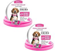 BKEPDY Collar Antiparasitario Perros Ajustable y Impermeable como pulgas Mosquitos y garrapatas al Aire Libre Collar Ajustable de 65cm para Perros y Gatos de Cualquier tamaño 2 Piezas