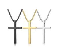 BKEPDY Collar Colgantes Cruz con Amuleto Pascua Regalo de JoyeríA Acero inoxidable Cadenas Hombre para Mujer Hombres Regalos Semana Santa（Grande）