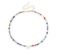 BKEPDY Collar de Cuentas Mujer de Colores Estilo Bohemio Gargantillas de Bolitas para Verano Hippie Aesthetic Boho