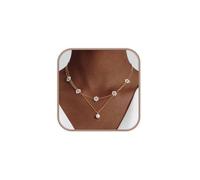BKEPDY Collar Mujer Collares con Cadena en Capas Chapadas en Oro de 14 Quilates Collar Personalizadas Ajustable Empilable para Adolescentes y Niñas (Estilo A)