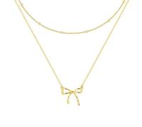 BKEPDY Collar Mujer Collares con Cadena en Capas Chapadas en Oro de 14K Quilates Collar Personalizadas Ajustable Empilable para Adolescentes y Niñas (Estilo C)