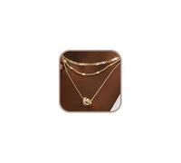 BKEPDY Collar Mujer Collares con Cadena en Capas Chapadas en Oro de 14K Quilates Collar Personalizadas Ajustable Empilable para Adolescentes y Niñas (Estilo B)