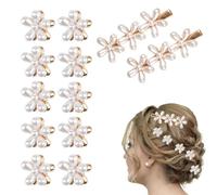 Bkepdy Elegant Pearl Flower Hair Clips Set Of 12 Vintage Style Hair Accessories For Women And Girls Perfect For Wedding And Party Hairstyles