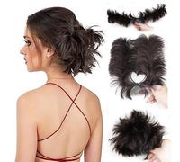 BKEPDY Extensión Cabello Postizo Moño Peinado Recogido Pinza Peine Coleta Volumen Fibra Alta Temperatura Aspecto Natural