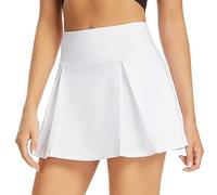 BKEPDY Falda Deportiva para Mujer Faldas de Tenis Cintura Alta Faldas Pantalón Skorts de Golf para Mujer 2 en 1 Skirt Short Mini Faldas Deportiva Plisadas para Correr (Blanco XL)