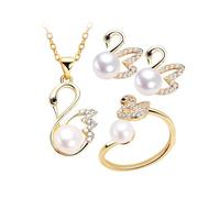 BKEPDY Juego de Joyas para Mujer Cisne Pulseras de Collar Pendientes Conjunto Joya Conjuntos de Joyas Exquisitos Regalo para el Día de la Madre