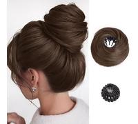 BKEPDY Moños Postizos Donut Extensiones Moño de Pelo Recogido Cabello Sintético Chignon Accesorio para Peinado Coleta Postiza para Mujer Niña Cabello Fino Grueso (Marrón claro)