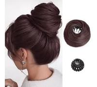 BKEPDY Moños Postizos Donut Extensiones Moño de Pelo Recogido Cabello Sintético Chignon Accesorio para Peinado Coleta Postiza para Mujer Niña Cabello Fino Grueso (Marrón oscuro)