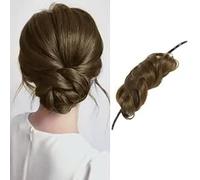 BKEPDY Moños Postizos para Mujer Donut Extensiones Moño de Pelo Recogido Elegante Accesorio para Cabello Peinado Rápido Chignon Profesional Fácil Uso Coleta Postiza (Marrón claro)
