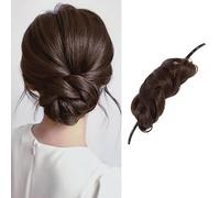 BKEPDY Moños Postizos para Mujer Donut Extensiones Moño de Pelo Recogido Elegante Accesorio para Cabello Peinado Rápido Chignon Profesional Fácil Uso Coleta Postiza (Negro parduzco)